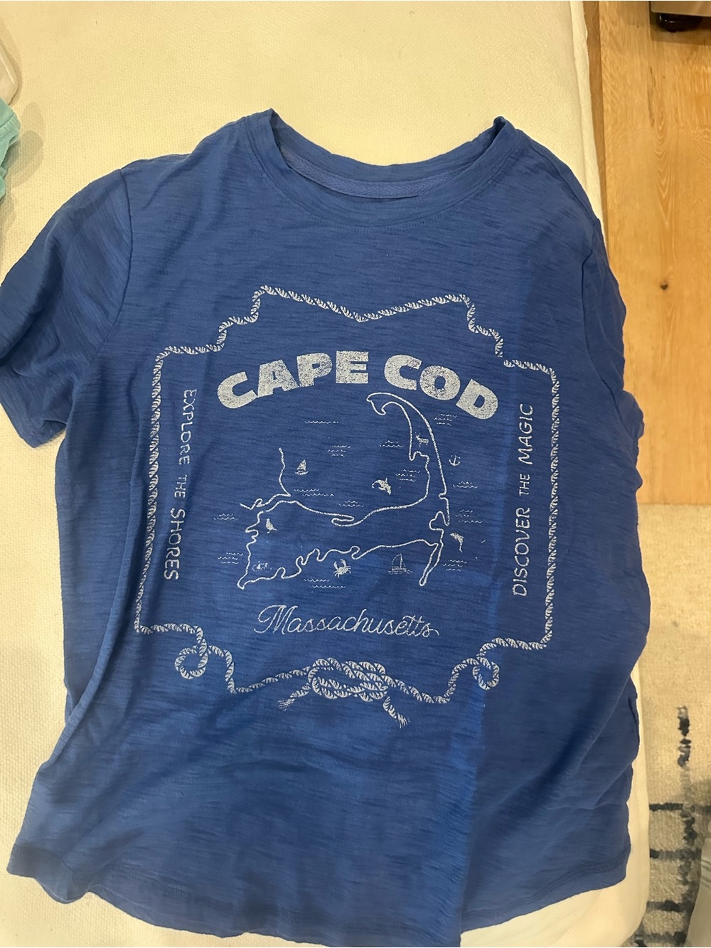 Anthropologie Blue Cape Cod Graphic Tee